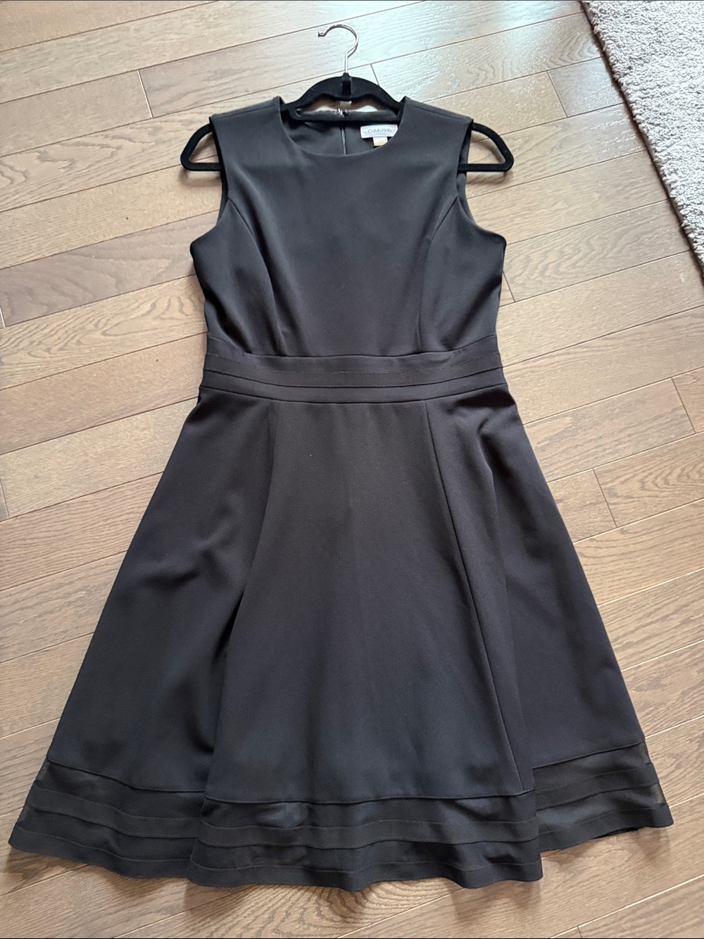 Calvin Klein Black Sleeveless Midi Fit-and-Flare Dress